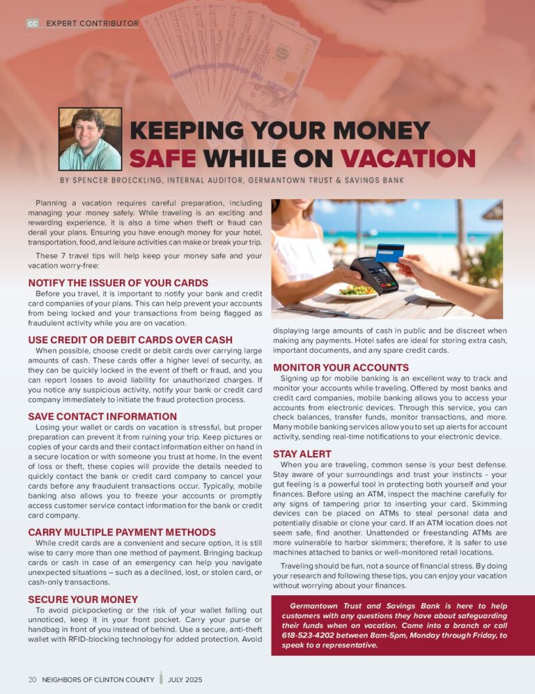 Keeping Your Money Safe While on Vacation